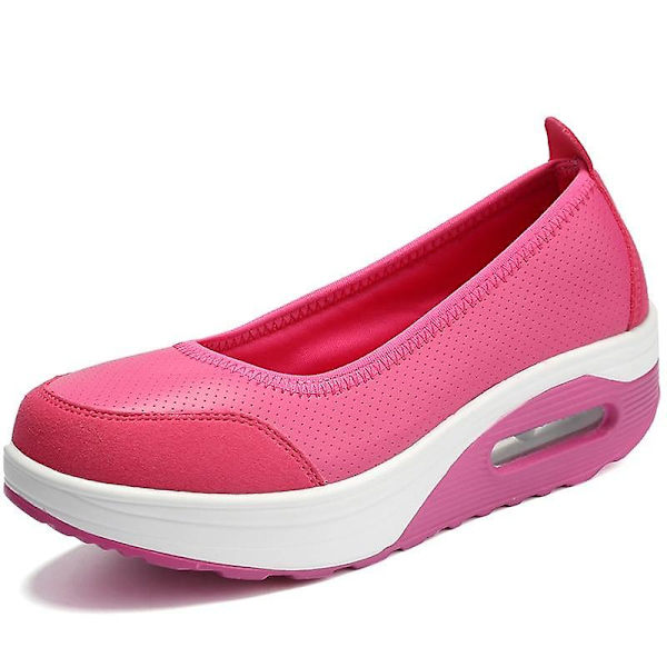 Flats Loafers - Grunda träningsskor, Slip-on Plattform, Balettsneakers red 7