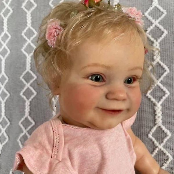 Rebirth Doll Reborn Toddler Populär Maddie Girl Docka med rotat blont hår Mjuk kramkropp Högkvalitativ docka Söt present