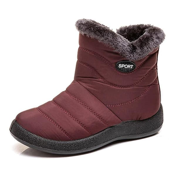 Vintervarma plysch vattentäta snöstövlar 06-brown 7