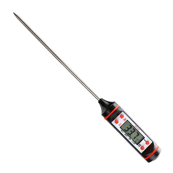 Matlagningsstermometer Pennmodell Hög Noggrannhet LCD-Display Kötttermometer med Rostfri Sond Svart
