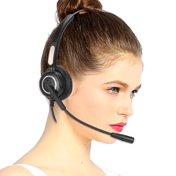 510D USB-headset för dator, operatör, justerbar, bekväm kommunikationshörlurar