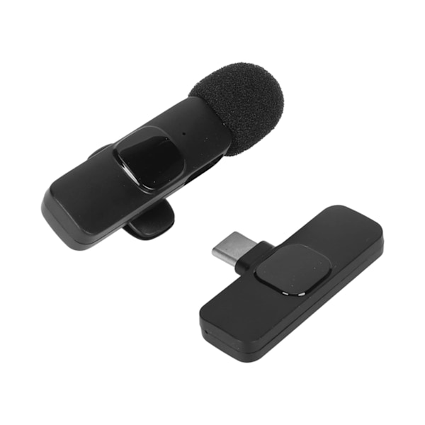 Trådlös Lavalier Slagmikrofon Brusreducerande USB Typ C Auto Sync Uppladdningsbar Trådlös Clip On Mikrofon
