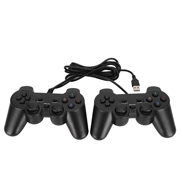 208-2 USB Vibrations Dubbel-Action Spelkontroll Spelkontroll Joystick för PC-dator
