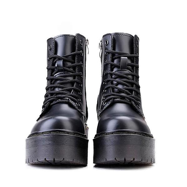 Kvinnor Vinter hög plattform tjocka klackar Chunky plattform boots red 4.5