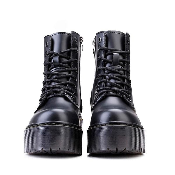Kvinnor Vinter hög plattform tjocka klackar Chunky plattform boots red 5