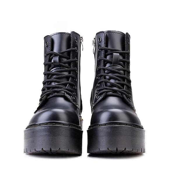 Kvinnor Vinter hög plattform tjocka klackar Chunky plattform boots red 8