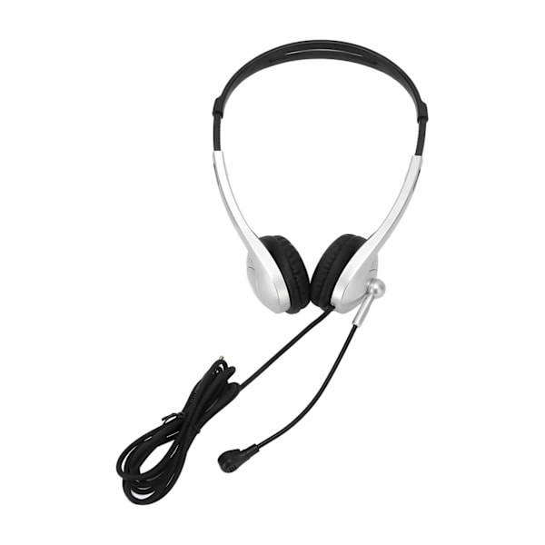Trådbundet headset med brusreducering, binauralt affärsheadset med enkelriktad mikrofon för kundtjänst 3,5 mm