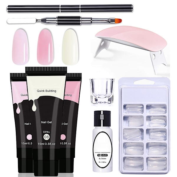 Nagelgel Kit 15ml Säker Pålitlig Snabb Förlängning Byggande för Nybörjare Salong