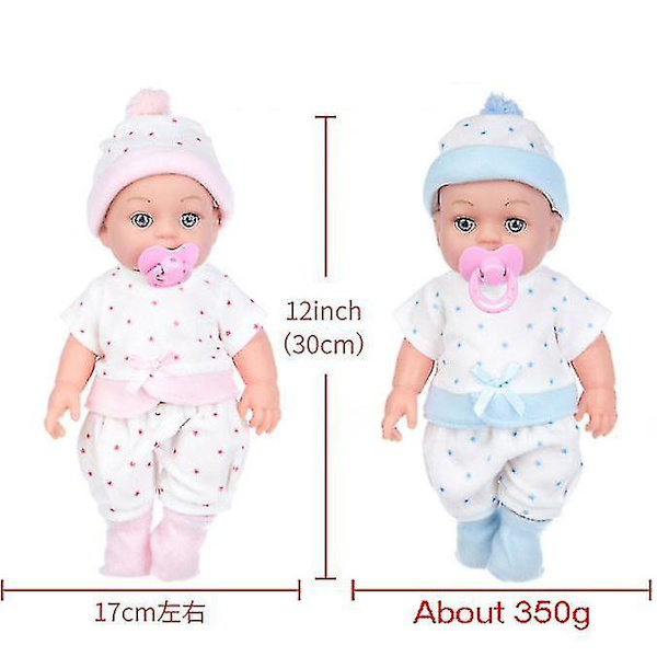 12" mjuka kroppsdockor, Reborn Baby Doll Född Pojke Flicka Baby Naturtrogna Perfekt 6