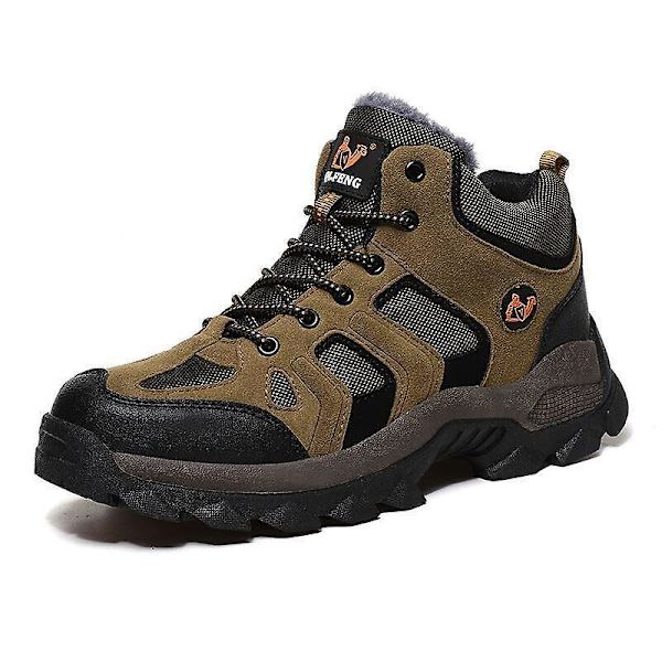 Högkvalitativa vattentäta herrskor/sneakers i läder Plush Brown 11.5