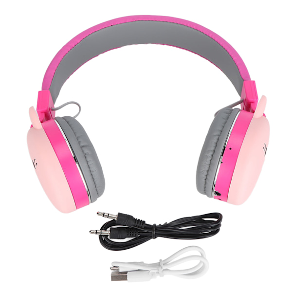 Barnheadset Söta Djur Bluetooth 5.0 Barnhörlurar med Mikrofon för Barn Kitty