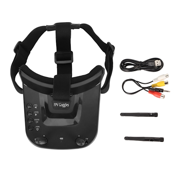 Mini FPV Goggles 5.8Ghz 3 Tum 40CH 480x320 LCD-skärm 1200mAh FPV Video Headset Glasögon med Dubbla RP SMA Antenner för FPV Racing Drone Quadcopters