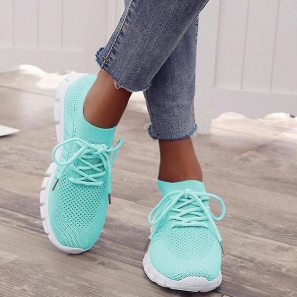 Dam Sneakers Vår Damer Platt Skor (Set 1) Sky blue1 9
