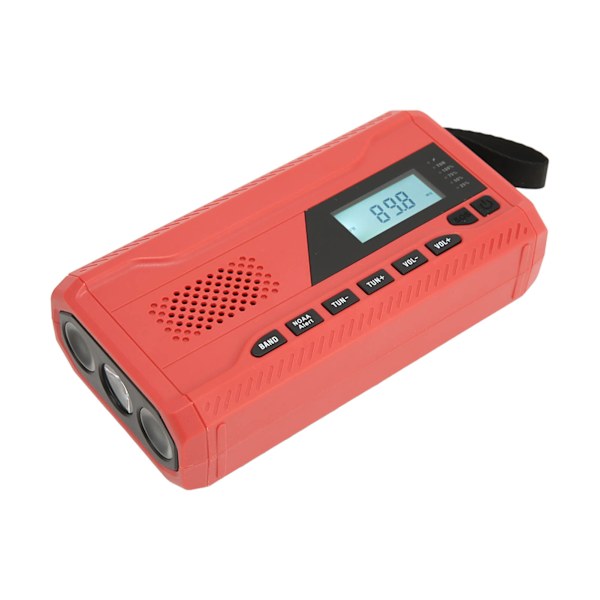 Nödradio HD LCD Handvev Bärbar AM FM WB NOAA Radio med SOS-Larm Ficklampa 4500mAh Batteri för Utomhus