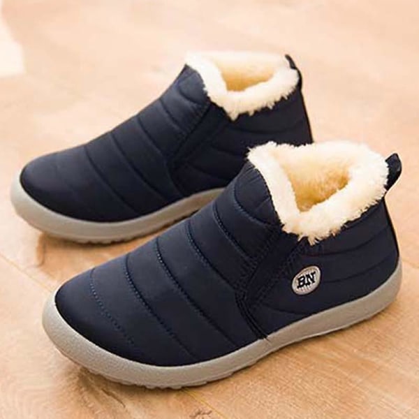 Vinterlägenheter Slip On Plattform Sneakers 196BlueShoes 40