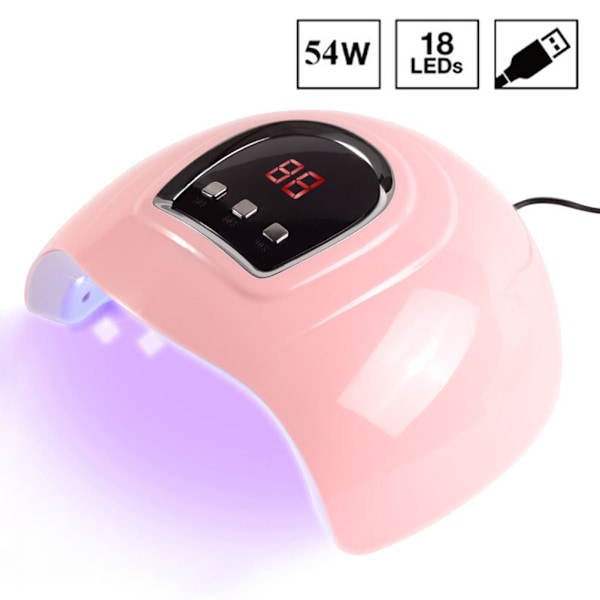 54W LED Nagel Lampa UV Torkar Fototerapi Maskin med Timer