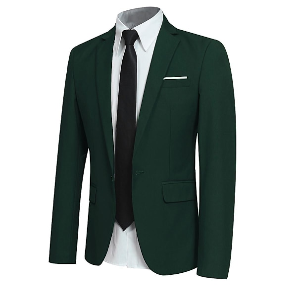 Enknapps blazer Casual Top Jacka för män grön XL