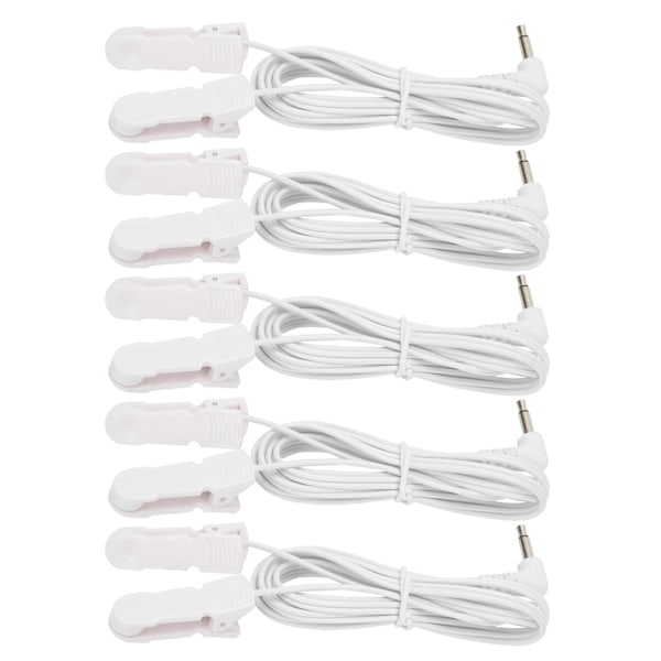 5 st / påse 3,5 mm Öronklämma Elektrodledningar Kabel för TENS-enhet Fysioterapimaskin
