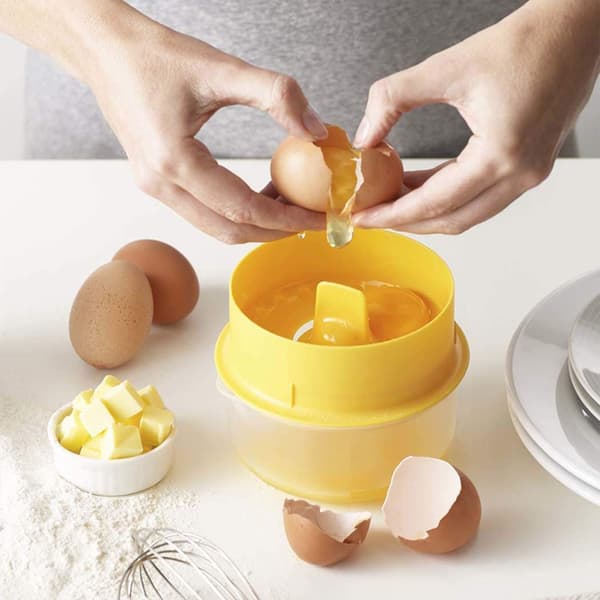 Äggseparator Kök Äggula och Vita Separator med Uppsamlingsskål