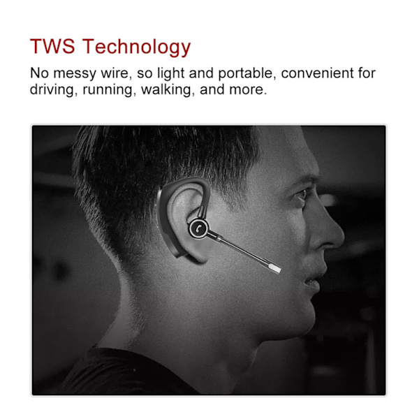 Trådlösa hörlurar i affärsstil, TWS, HiFi, djup bas, handsfree, Bluetooth, öronkrok