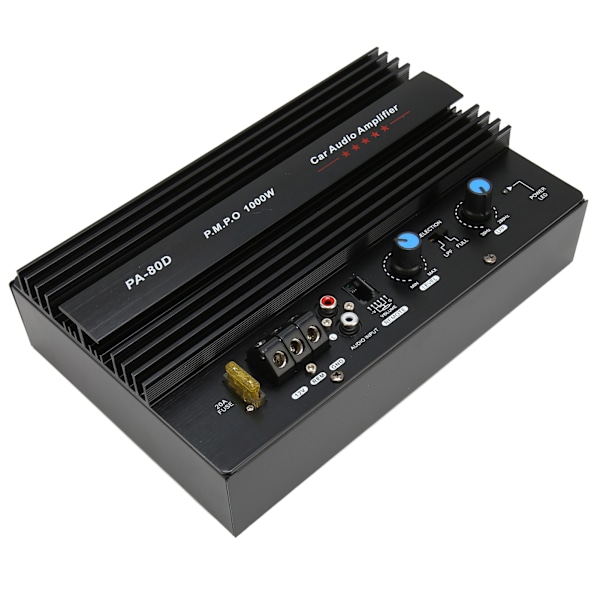 PA 80D Bil Effektförstärkarkort Professionell Högeffekts Subwoofer Plattförstärkare för Bilunderhållning 12V 1000W