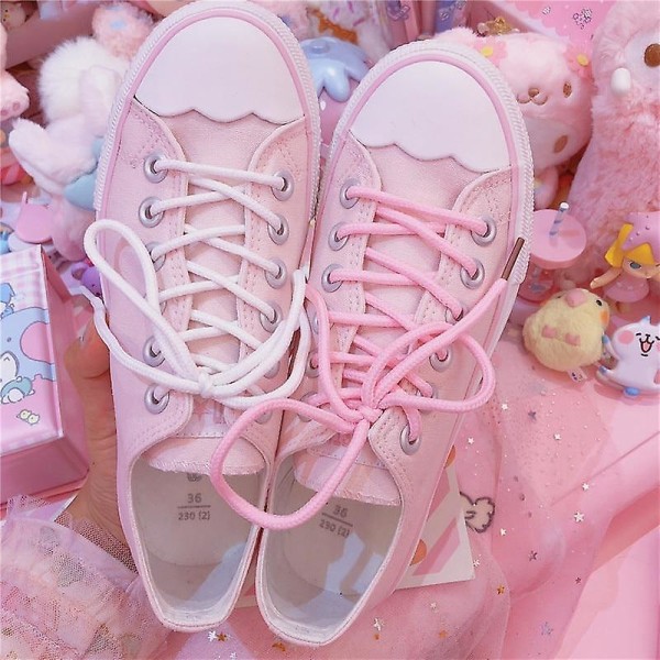 Kawaii Sneakers Skor Pink 36