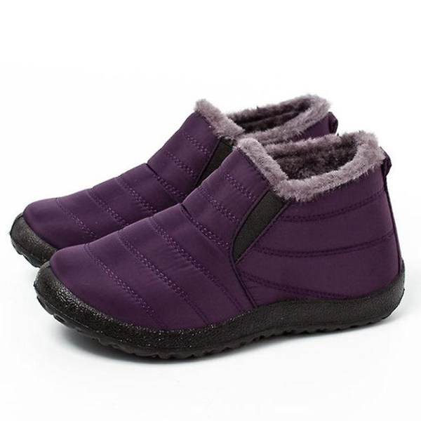 Vinterlägenheter Slip On Plattform Sneakers 196purpleShoes 37