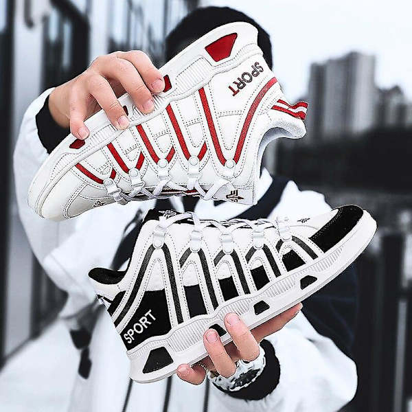 Herr Casual Fritid Lätta Sneakers Skor Red 41