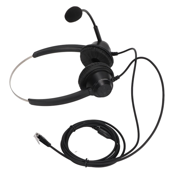H360DRJ Binaural Telefonheadset Svart Brusreducerande Dubbelsidigt Headset för Callcenter Onlinekurser