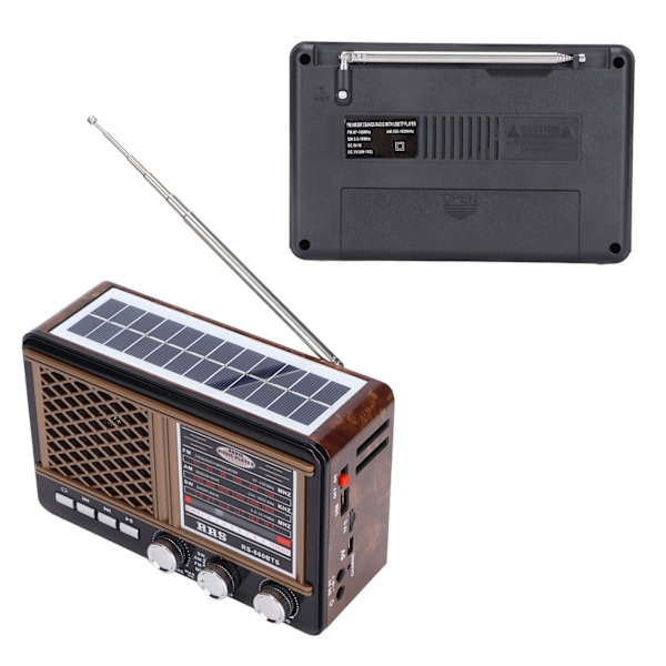Nödväderradio Batteridriven Solcellsdriven Multibandsradio med Ficklampa för Utomhusnöd
