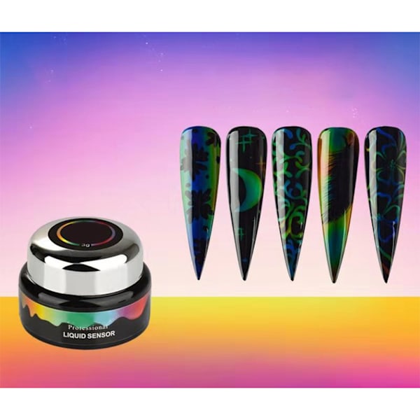 Termokromisk Flytande Kristall Stämningsfärgförändrande Gel Polish Färgglad Temperatur Nagelkonst Neon