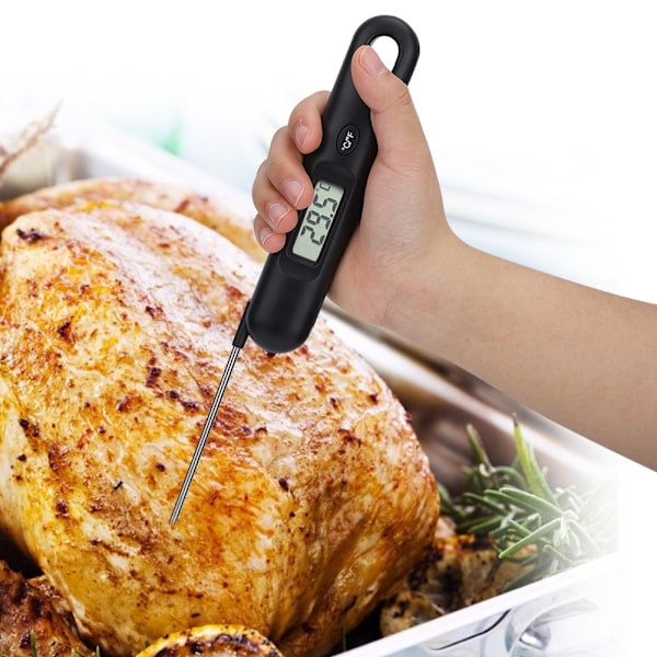 Vikbar Sond Digital Direktavläsning BBQ Grill Kötttermometer Kök Matlagning Mat Termometer