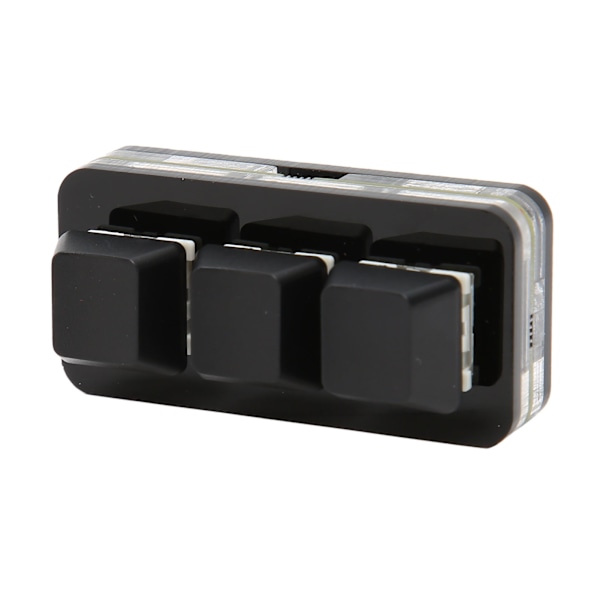 USB 3-knappars Mini-tangentbord RGB LED-bakgrundsbelysning Stödjer Hot Swap OSU HID Makroprogrammering Tangentbord för Windows för OS X för Linux Svart