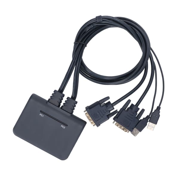 USB KVM-switch 2 portar trådbunden HD Multimedia Interface KVM-switch för hemunderhållning kontor 21UDB