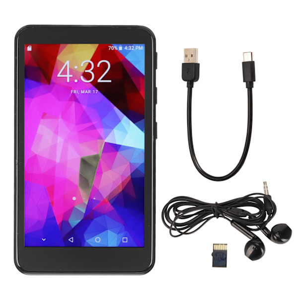 Bluetooth MP4-inspelare HD Pekskärm Brusreducering Röstaktiverad WiFi Musikspelare Inspelare för Android M26B (Quad Core) 64GB