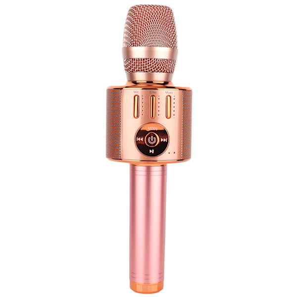 Bluetooth Mikrofon Trådlös Karaoke Maskin Handhållen Portabel Karaoke Mikrofon Högtalare Roséguld
