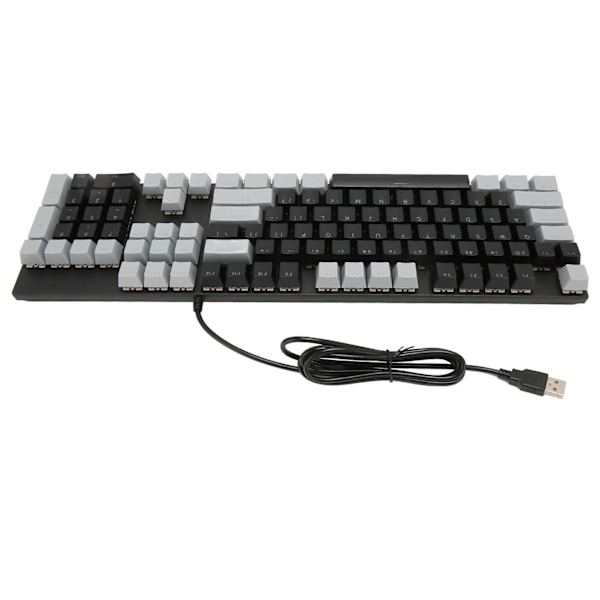 Full Size Mekaniskt Tangentbord 104 Tangenter USB Trådbundet Speltangentbord med Numeriskt Tangentbord Röd Switch för Windows Svart Grå