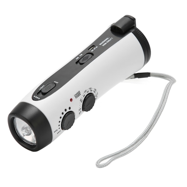 Veva Radio med Handvev Multifunktionell Bärbar FM AM Väderradio med LED-ficklampa och Handledsrem för Utomhus
