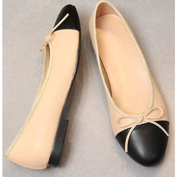 Läder- Splice Bow Round, Klassiska Ballerinaskor Set-j 41 /