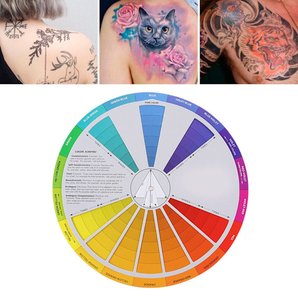 Tatuering Färghjul Pigment Blandningsguide Tillbehör (23cm Diameter)