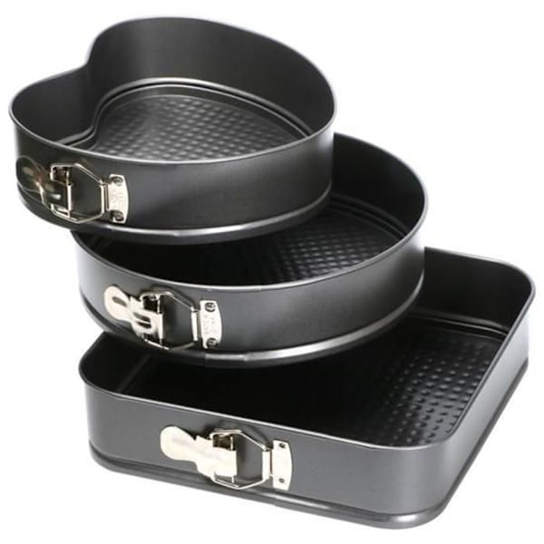 3 st Mini Springform Pannor Runda Hjärtformade Kakformar Non-Stick Springform Kakpannor