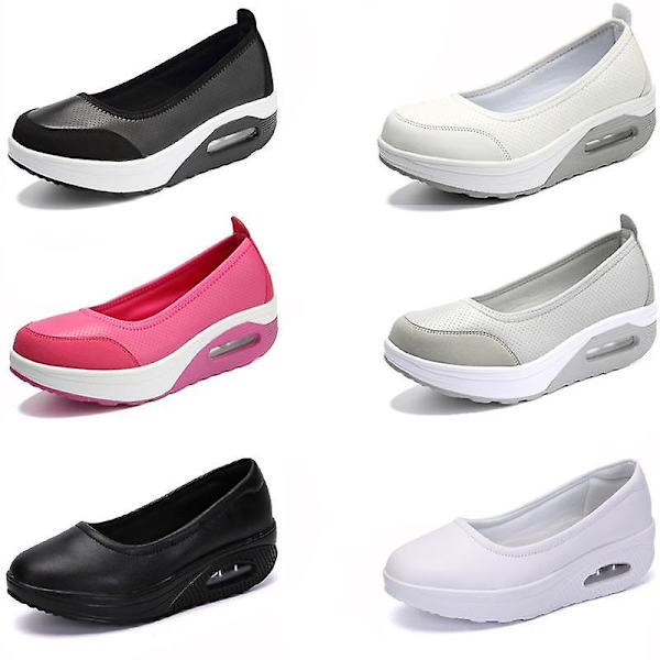 Dam Flats Sweet Shallow Bekväma Slip-on Platform Balett Sneakers 001 grey 7