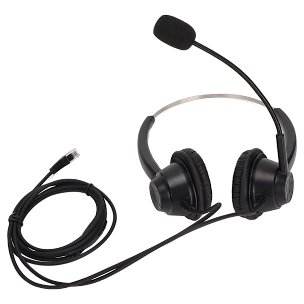 H360DRJ Binaural Telefonheadset Svart Brusreducerande Dubbelsidigt Headset för Callcenter Onlinekurser