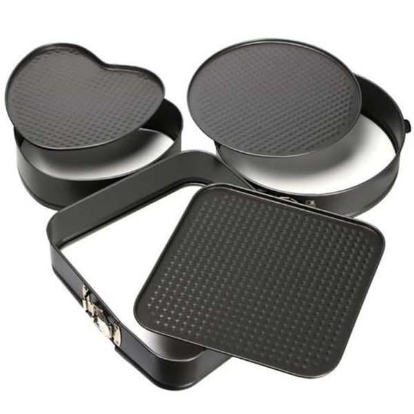 3 st Mini Springform Pannor Runda Hjärtformade Kakformar Non-Stick Springform Kakpannor