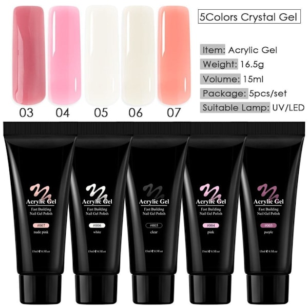 Nagel Gel Kit Builder Förlängning Polish Startset för Manikyr