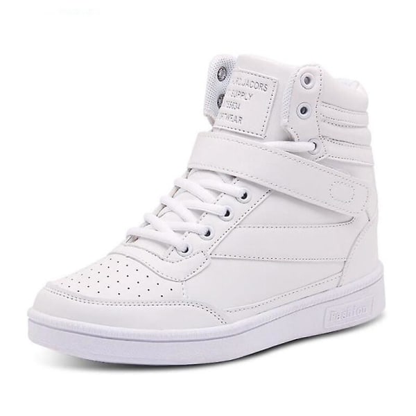 Dam Spring Wedge Sport Casual Vulkaniserad Sko Fashionabla Sneaker White 36