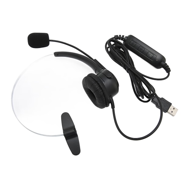 USB-headset med mikrofon, brusreducering och volymkontroll för affärsmöten, Skype-samtal, callcenter och kontor