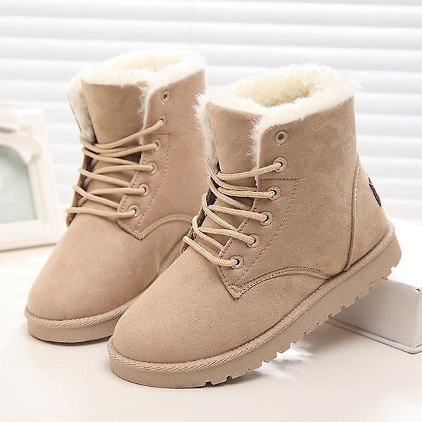 Supervarma vinterkängor för kvinnor 66021 beige 6