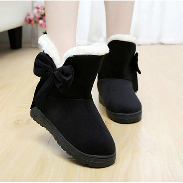Damstövlar, Vintervärmare plysch Slip On Ankel Boots Beige (39-40)
