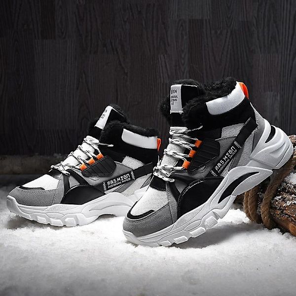 Varma Höga Vinterkängor för Män, Bekväma Sneakers gray A 7